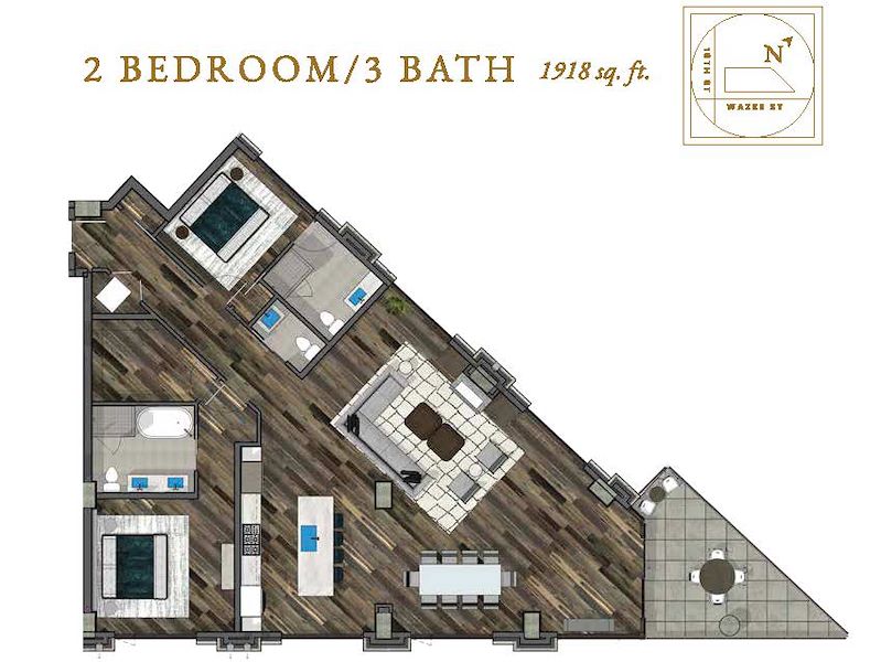 McGregor Square - Residences - 2 bedroom, 3 bathroom, 1918 sq. ft. floor plan